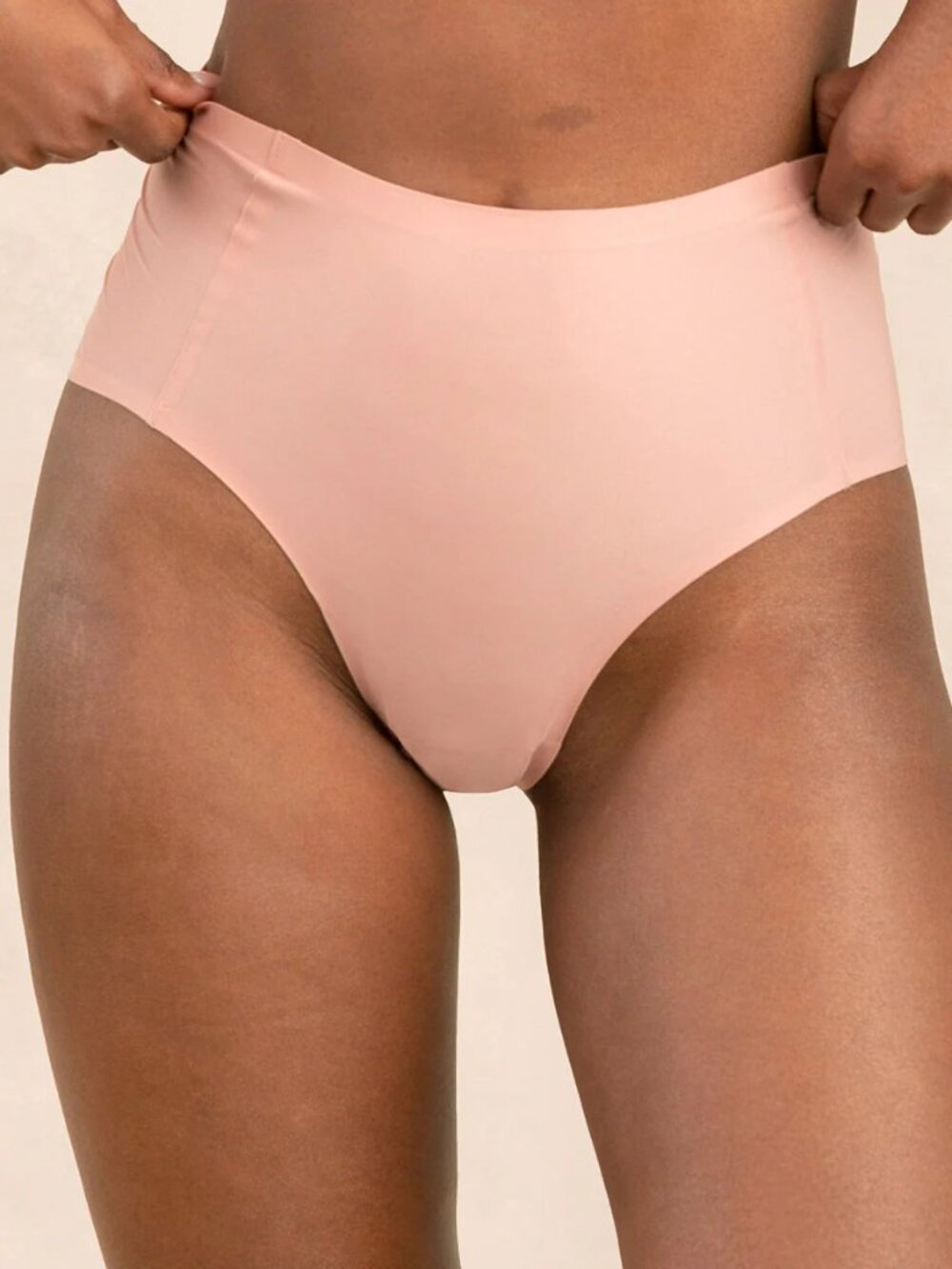 NEW Set of 2 Truekind Seamless Stretch Mid-Waist Briefs Size M-XL Rose Tan/Black